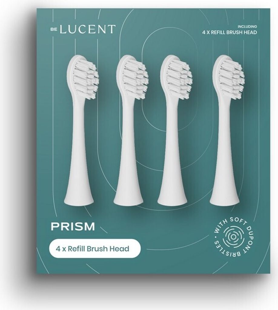 Be Lucent - 4 Zahnbürstenköpfe für Schallzahnbürste Prism - White