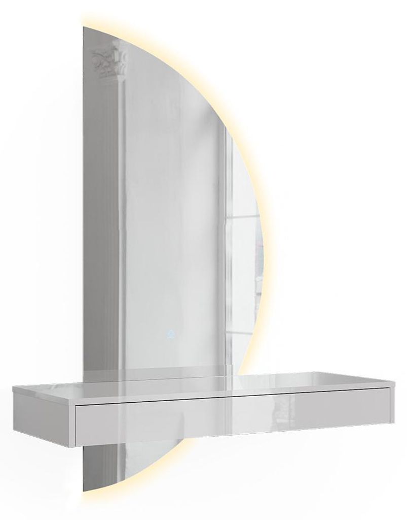 Schminktisch Vicco Sherry Weiß Hochglanz 100 cm mit LED - Produktbild 