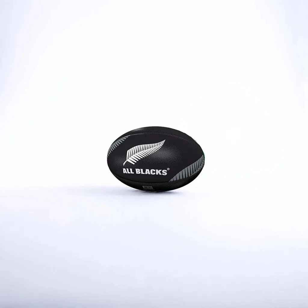 Ballon de Rugby All Blacks Gilbert Noir Taille 5 Officiel Entraînement