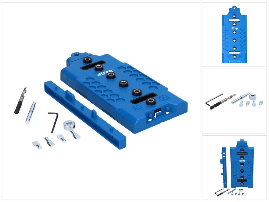 Kreg LR32 Lochreihen Bohrschablone 32 mm blau + 5 mm Bohrer Produktbild 