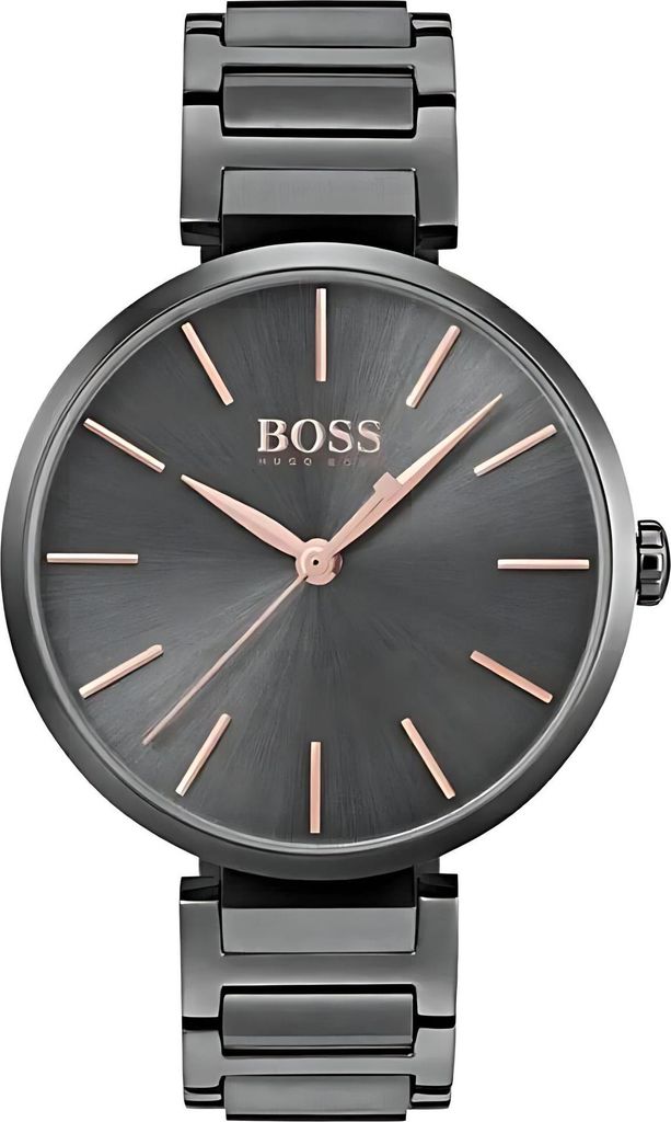 Hugo Boss Damenuhr Edelstahl anthrazit
