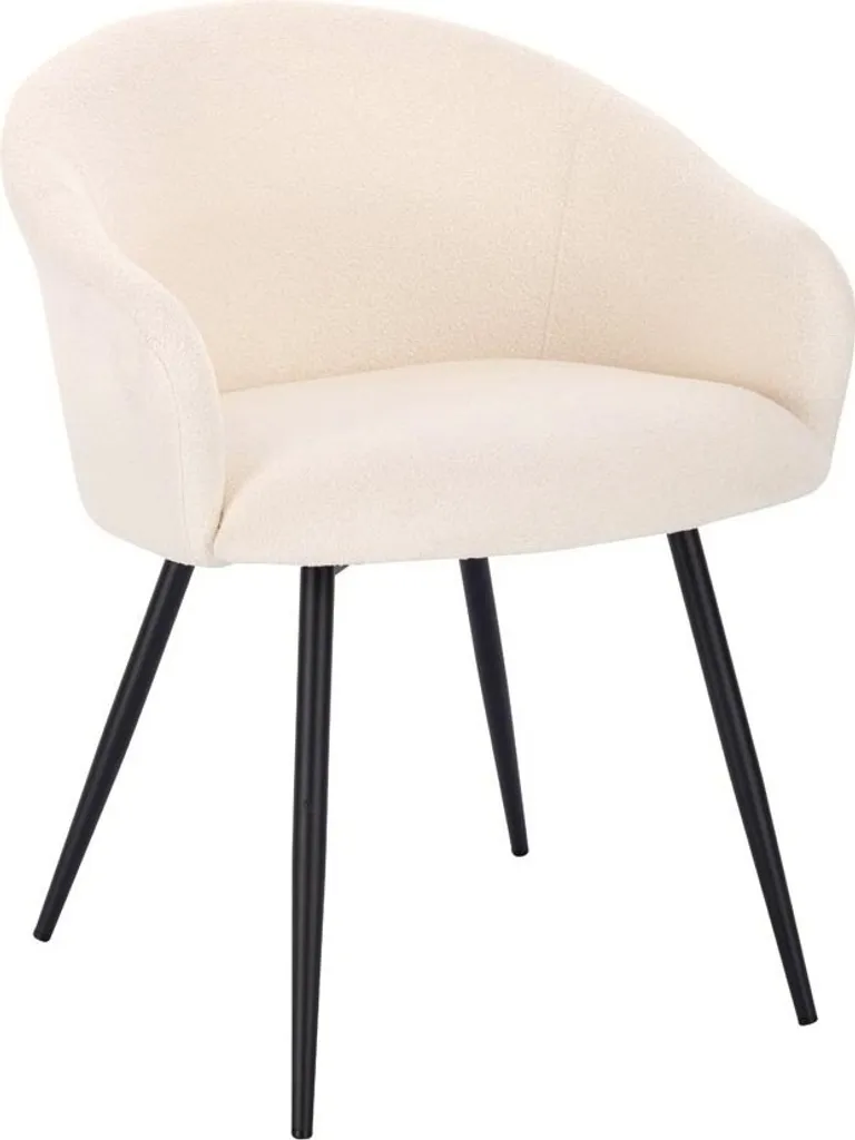 Home Deluxe Sedia CELESTE Velluto Bianco - 1 Pezzo Soft Comfort