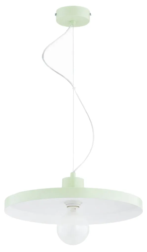 Lustre suspension disque plat ETERI vert 80 cm en métal pour salon Alfa