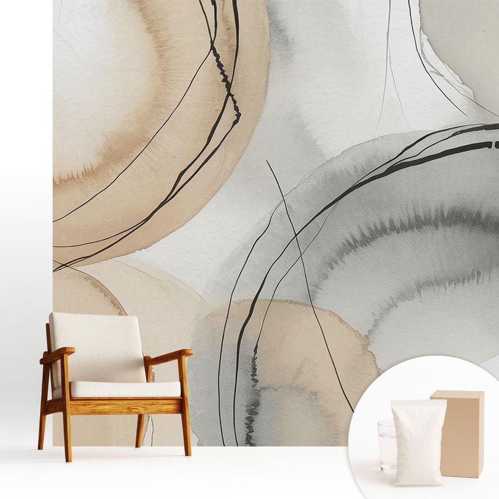 Fototapete - 250x250 cm - Tapete - Wandtapete - Wandbilder - Dekofolie - Tapete Folie - Wand - Dekoration - Wohnzimmer - Geometrische Harmonie