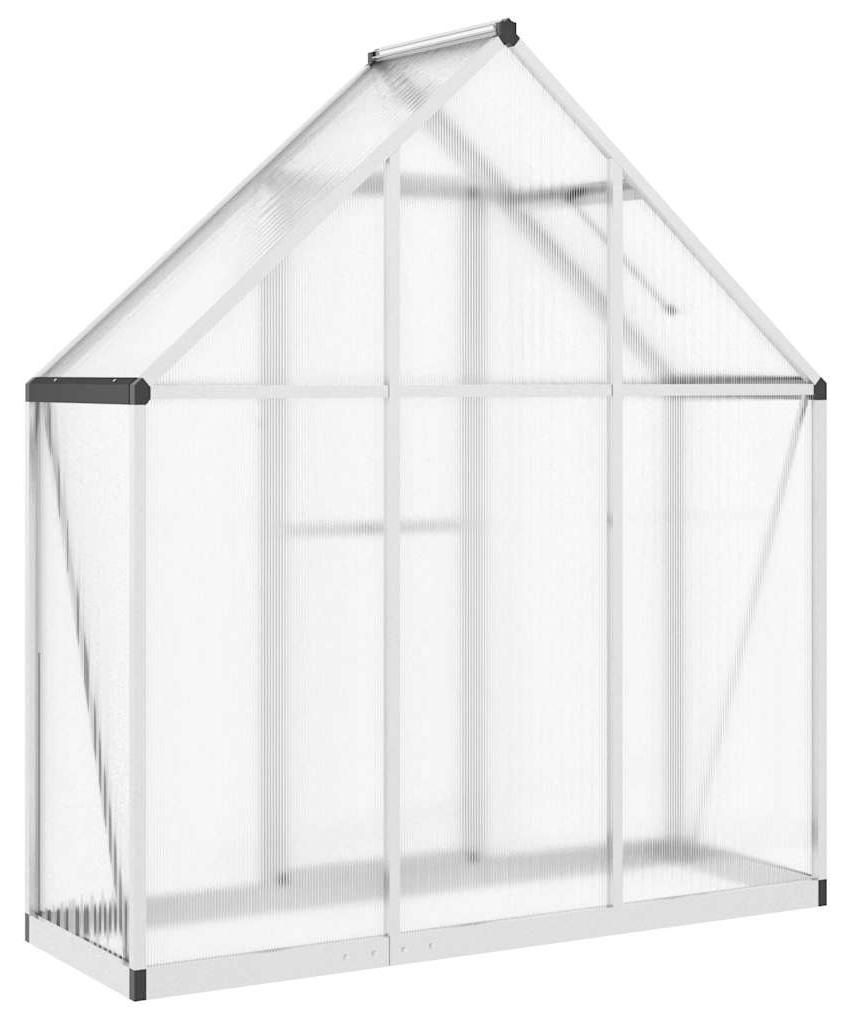 vidaXL Kas met funderingsframe, zilverkleurig, 169x58x195 Productafbeelding 
