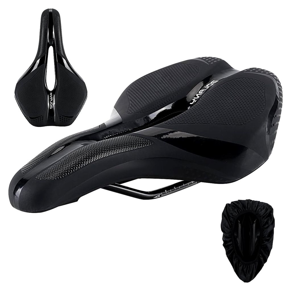 Fahrradsattel für Herren, Bequem, Memory Schaum, Ergonomisch, Atmungsaktiv, Stoßdämpfend, für City- und Mountainbikes
