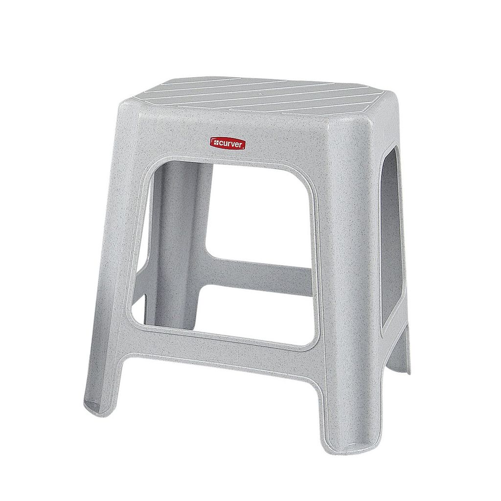 Curver Tritt Kunststoff Hocker antrazit 43cm stabil und Produktbild 