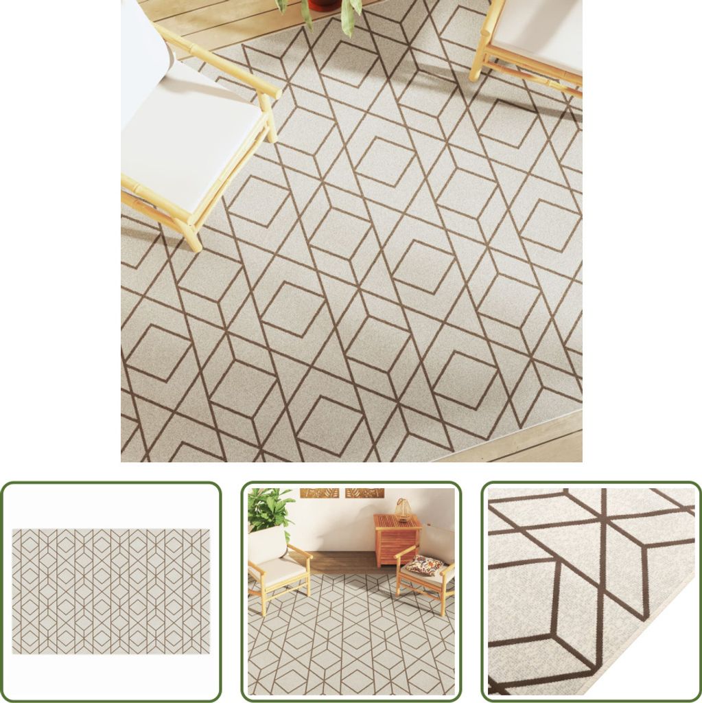 The Living Store Indoor & Outdoor Teppich Mehrfarbig 190x300 cm Rutschfest
