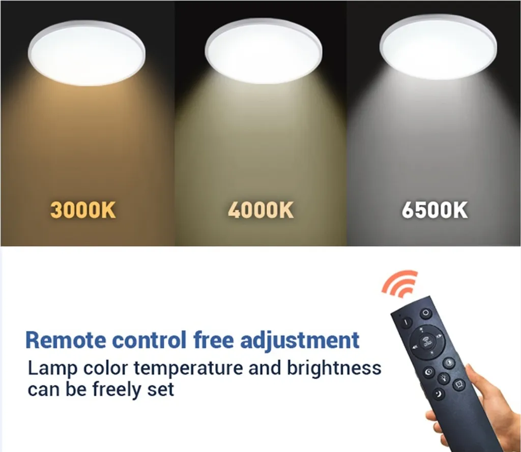 Plafonnier LED XM40-Black avec télécommande et intensité variable - 7