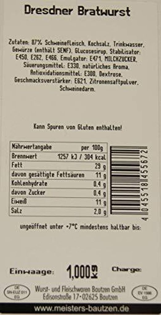 Dresdner Bratwurst fein & herzhaft |  aus Bautzen | feine Produktbild 4