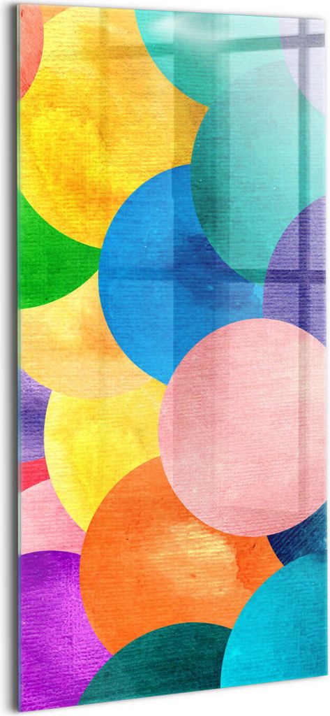 Designer Glasbild - Wandbild - Glas Bild - 70x140 cm - Abstrakte Kreise
