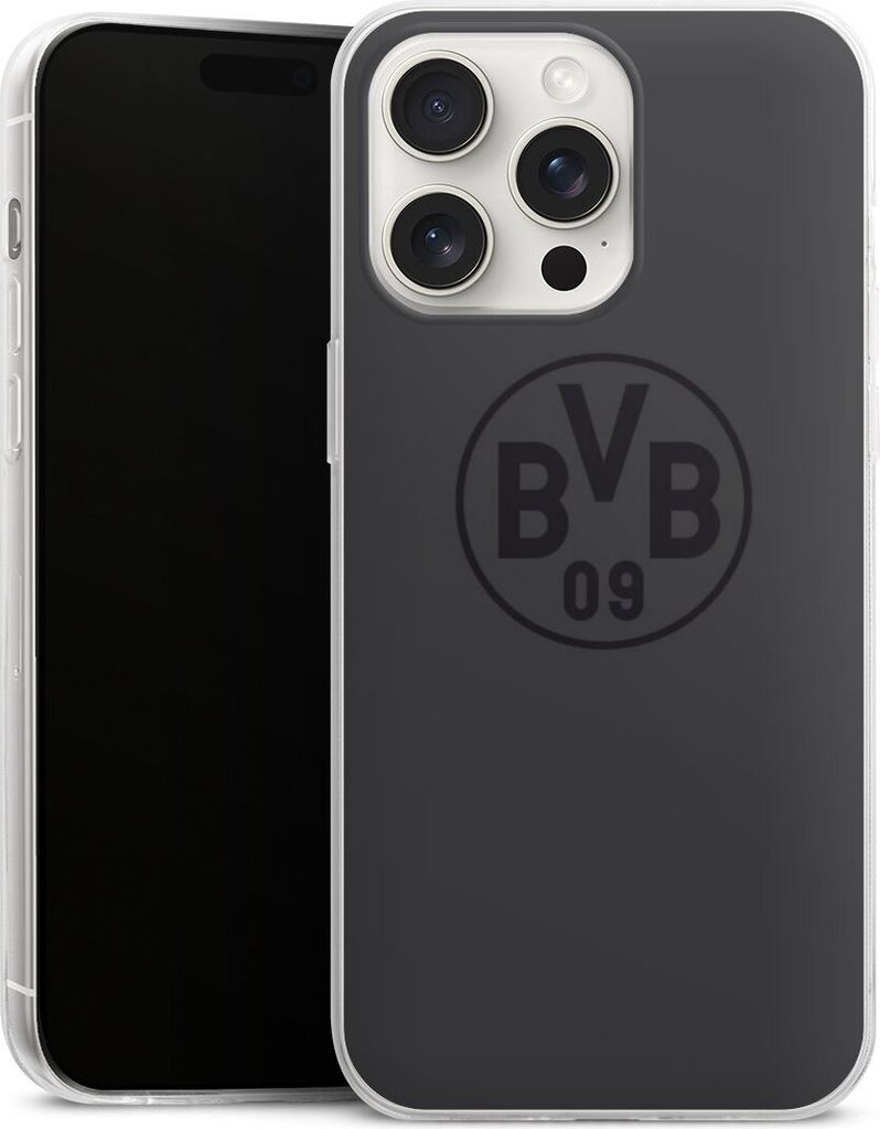 DeinDesign Slim Hülle für Apple iPhone 15 Pro Max Silikon Case Ultra Dünn Handyhülle BVB Borussia Dortmund Logo