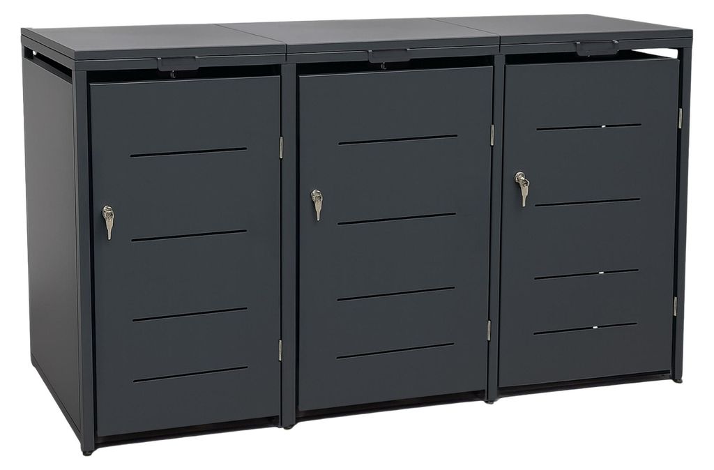 Metall Mülltonnenbox 3er Mülltonnenverkleidung 196 x118 cm Produktbild 