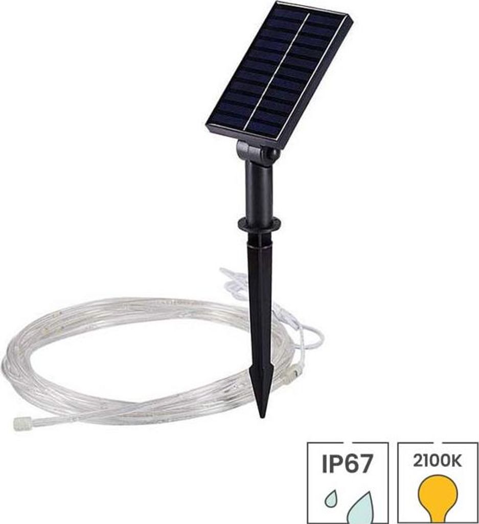 Solarlichtschlauch Rom | 5 Meter | IP67 | 7 verschiedene Lichtfunktionen | 2100K