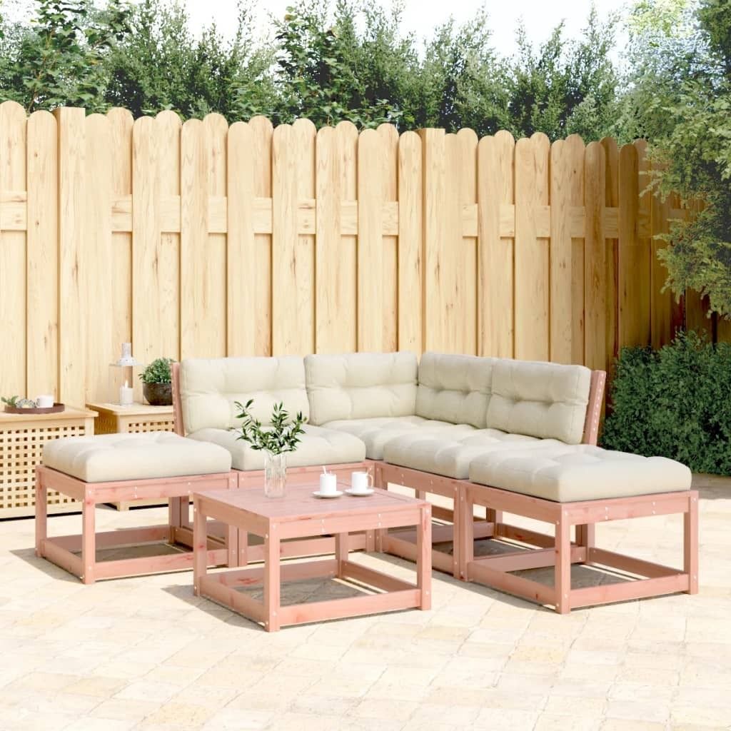 Maison Exclusive - 5-tlg. Garten-Sofagarnitur mit Kissen Massivholz Douglasie