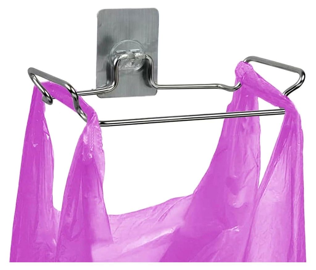 Wandmontierter Müllsackhalter aus Edelstahl für Plastiktüten