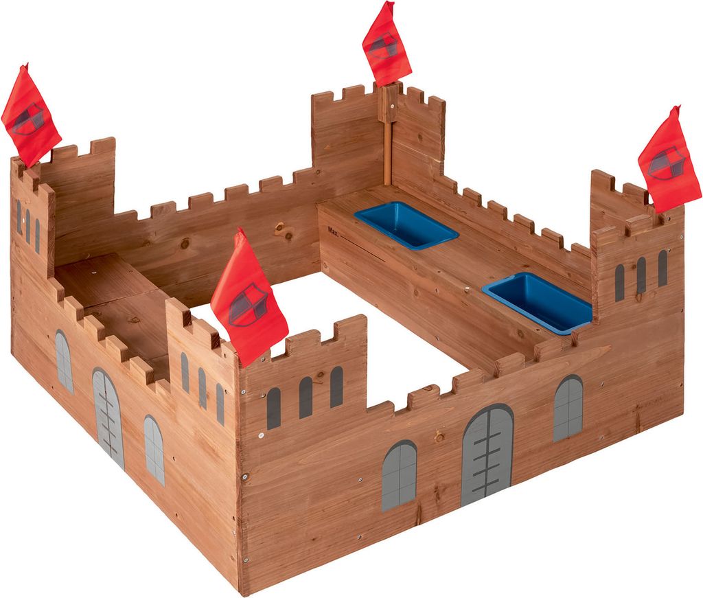 PLAYTIVE Sandkasten Ritterburg aus Vollholz inkl. Produktbild 