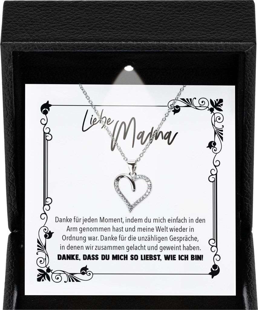 22Feels Liebe Mama Geschenk Damen Schmuck - Silber 925/000 Herz Halskette Frauen - Muttertag Geburtstag Weihnachten Idee Tochter Sohn Mutter Eltern...