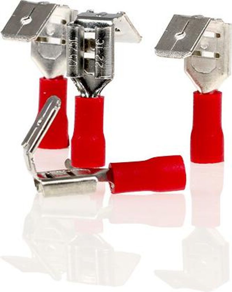 alca® Flachsteckhülsen mit Abzweig rot 6,3mm 10St. Produktbild 