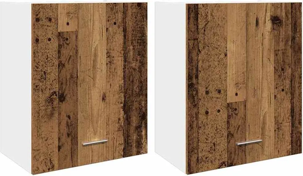 vidaXL Armadi a Muro Lione 2 pz Aspetto Legno Recuperato 50x31x60 cm