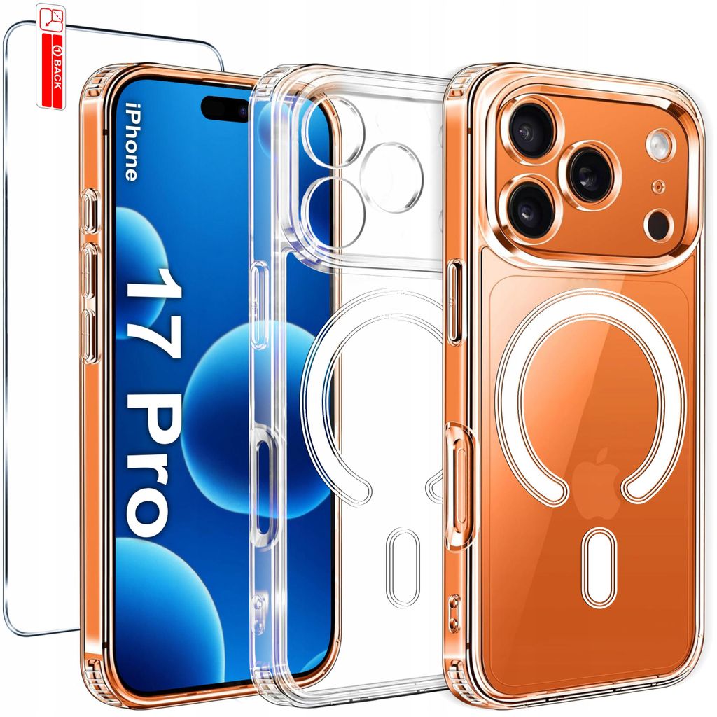 Transparente Magnethülle für iPhone 17 Pro | für MAGSAFE CASE + Glas 9H