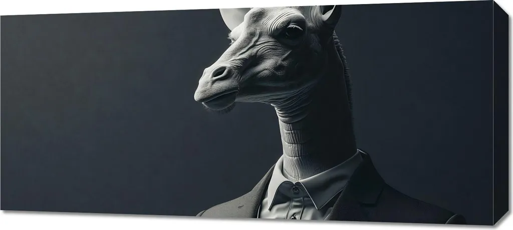 Quadro Giraffa in Uscita 90x40 - Emozioni su Tela Safari Art