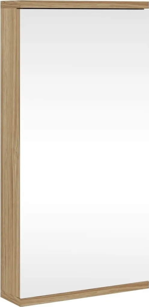 Petit placard d'angle miroir pour salle de bain bois chêne 30x24x60 cm