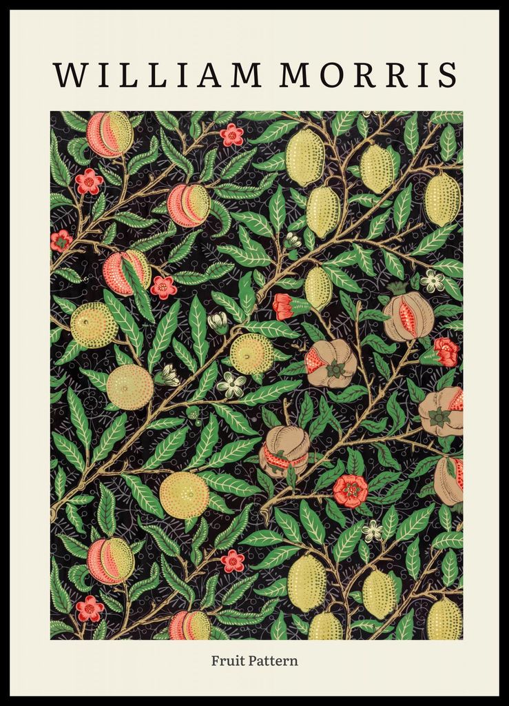 Plakat 50x70cm Design Obstmuster, Morris Vintage für das Wohnzimmer