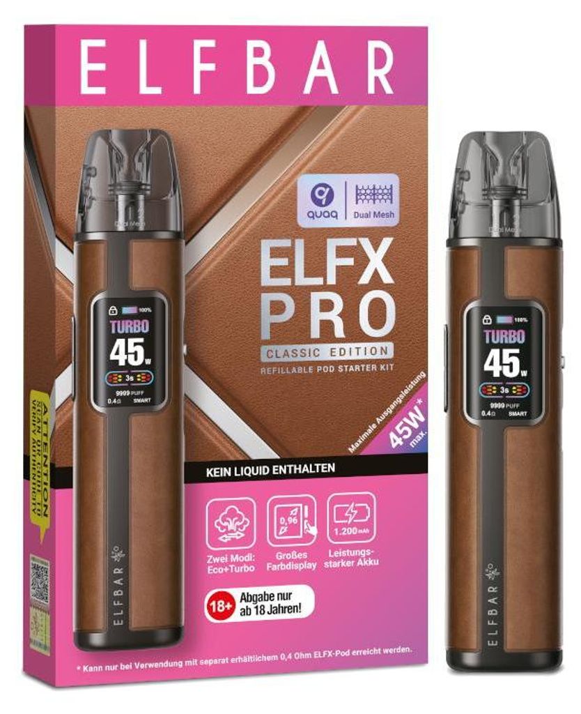 ELFBAR ELFX Pro - Pod Kit - 1200 mAh - Farbe: Cowboy Brown Produktbild 
