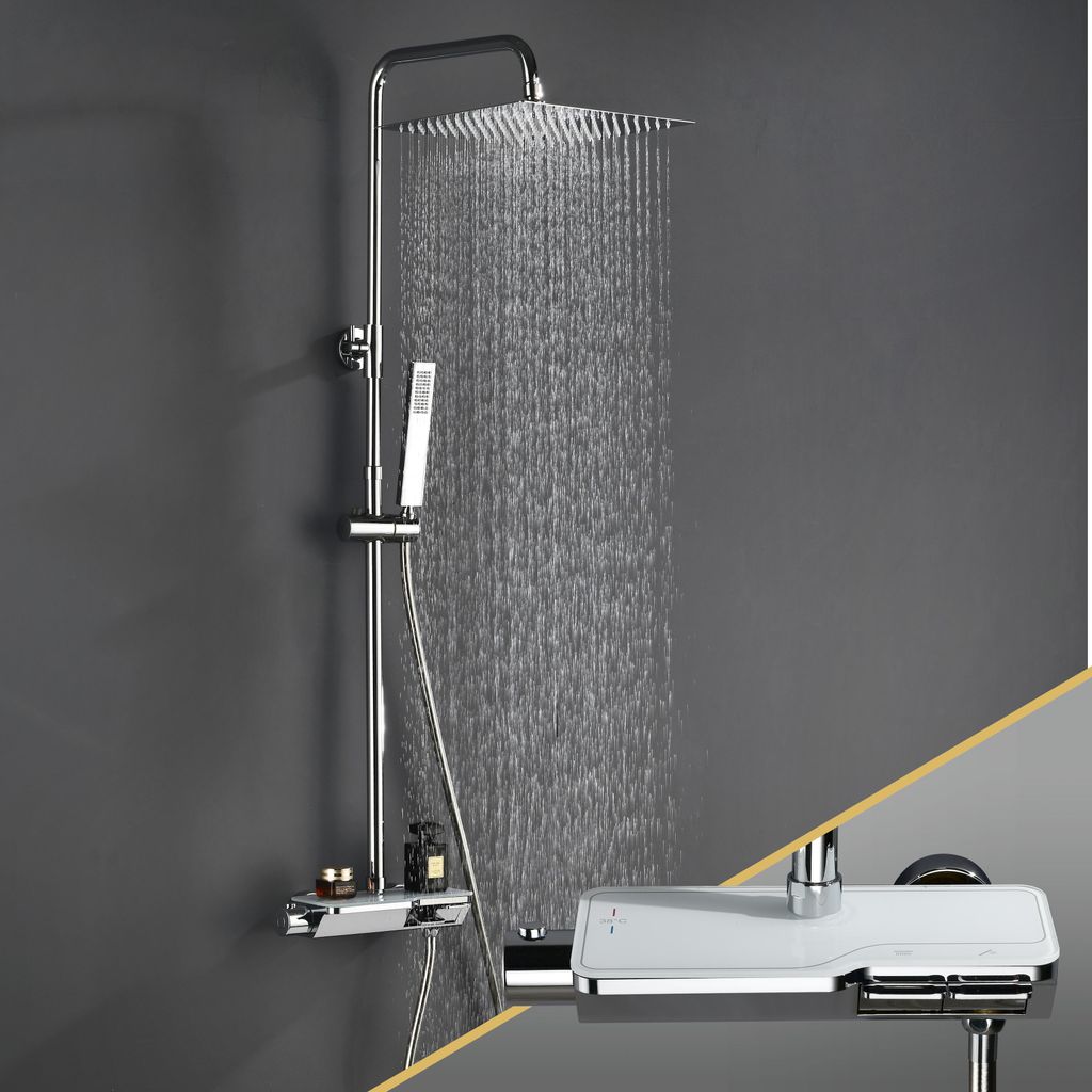 JOHO Regendusche Duschset mit Duscharmatur Komplettset- Produktbild 
