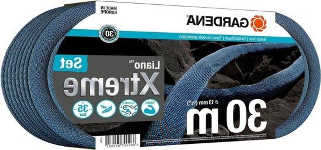 Gartenhose - Liano Xtreme 1/2 Zoll 30 m Set - Indoor-Wasserhahn - PVC-Innenseil - Wetterfest - Leicht - Textilgewebe - 18477-20 Gartenhose