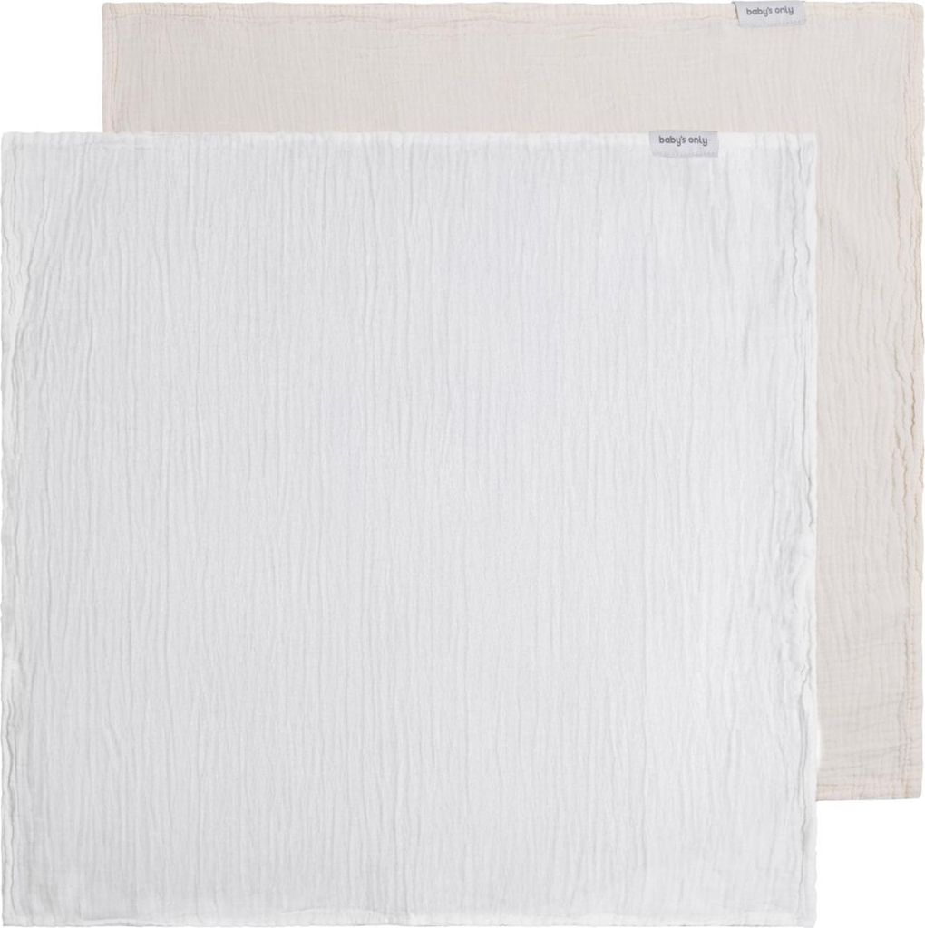 Baby's Only Hydrophiles Tuch – Tender – Warm Leinen/Weiß – 115 x 115 cm – 2-Pack | Großes hydrophiles Tuch