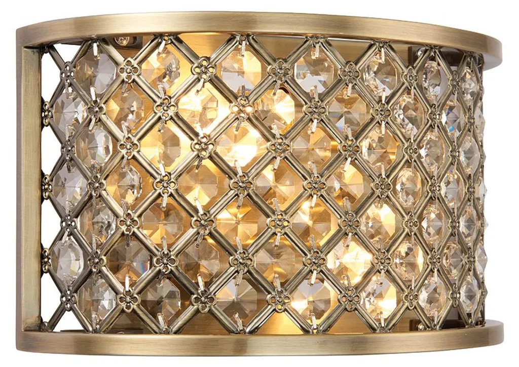 Applique de Luxe en Cristal HUDSON, Double Éclairage Laiton 25cm