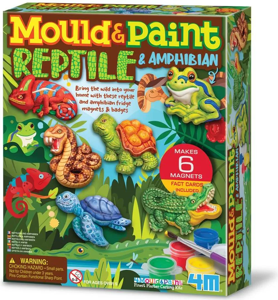 4M Set Créatif : Mouler et Peindre des Reptiles et Amphibiens réalistes