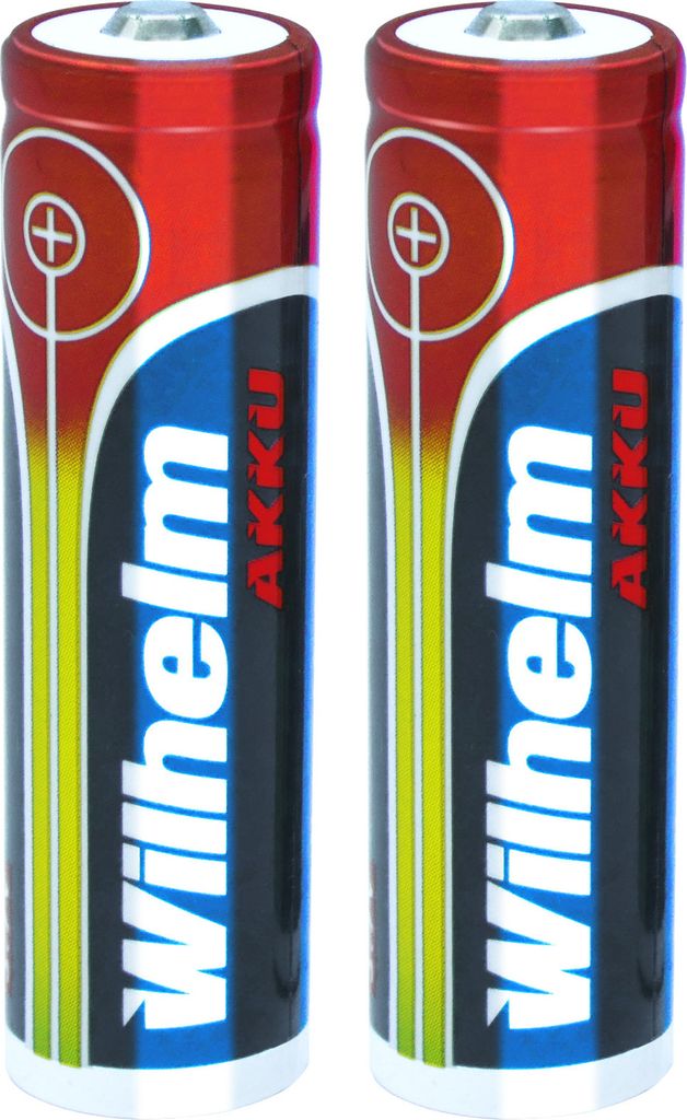 2 x Lithium Ionen Akku Wilhelm 3,7 V 800 mAh Typ 14500 Li Ion AA