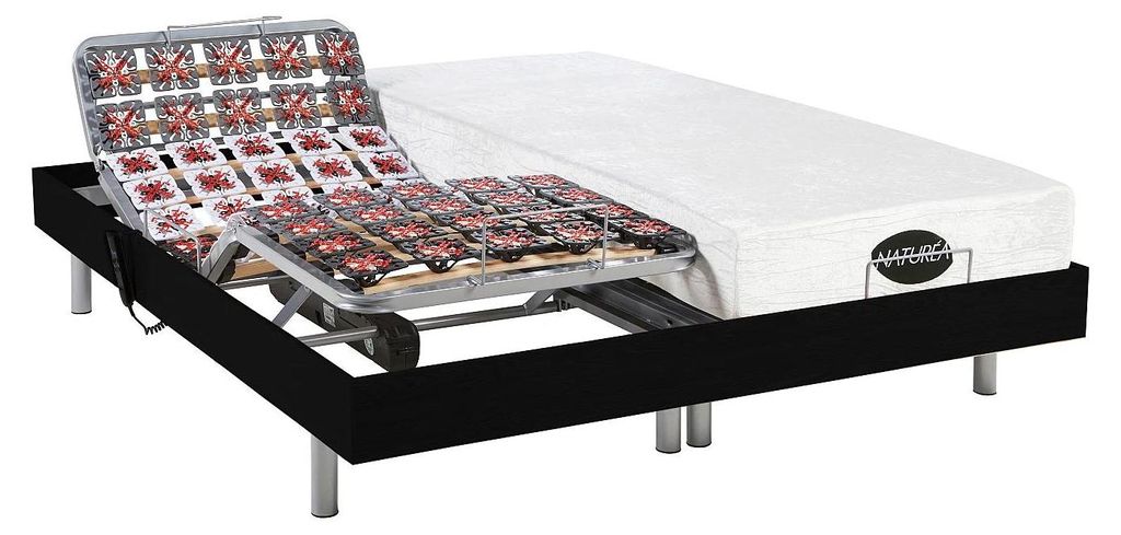 Entspannungsset alle Fliesen + Körperformgedächtnis und Bambus LYSIS III von NATUREA - OKIN Motoren - 2 x 80 x 200 cm - schwarz