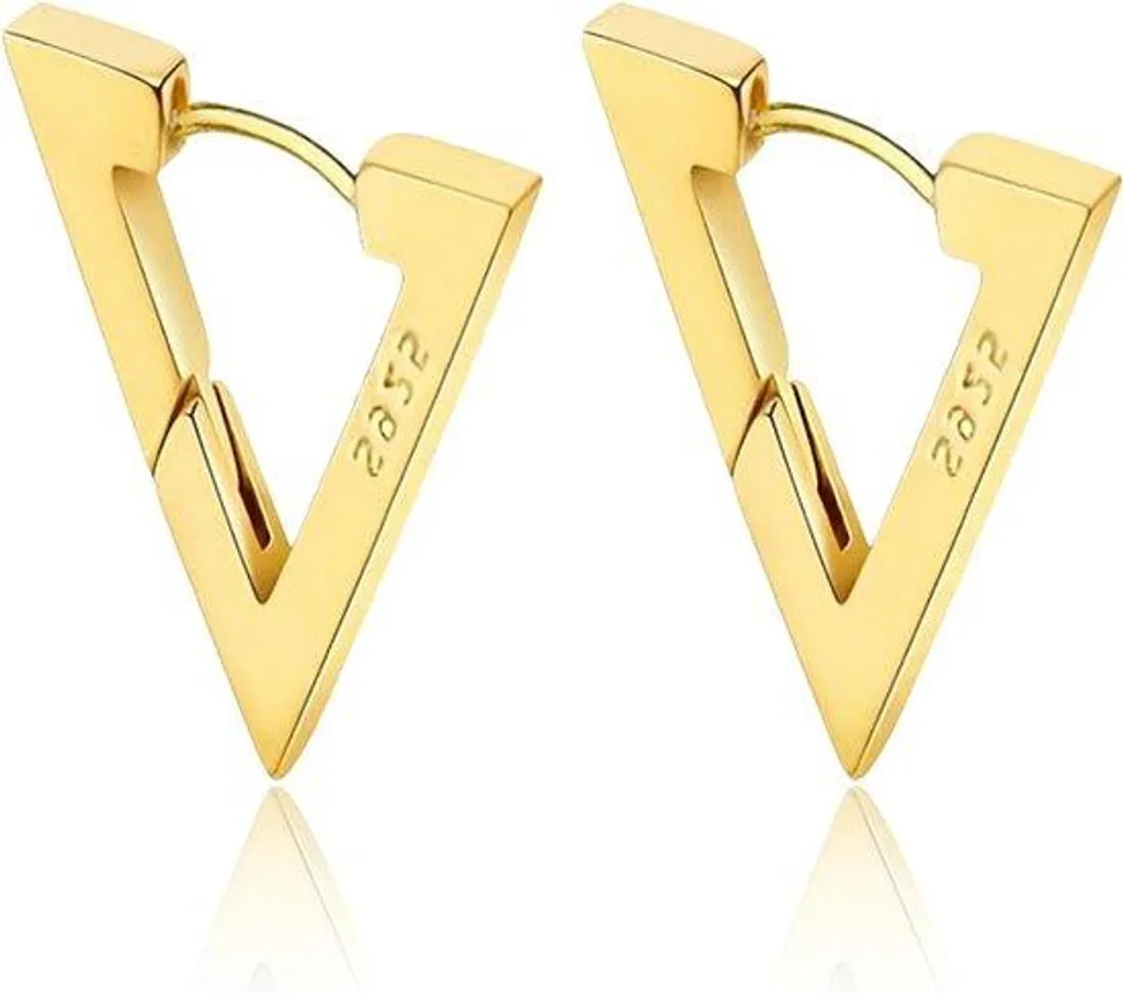 Puces d'oreilles triangle en métal doré pour enfant - Collection Géométrie
