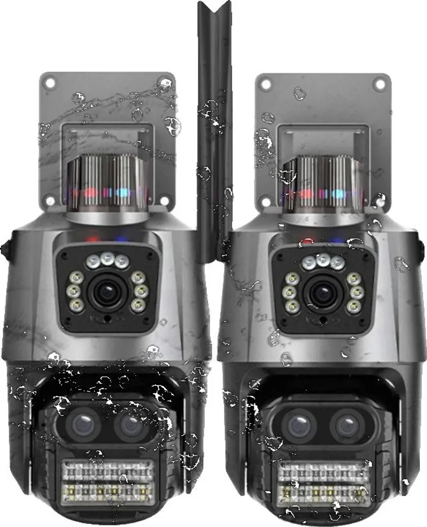 Système de vidéosurveillance 360° 12MP - Lot de 2 caméras d'extérieur EU