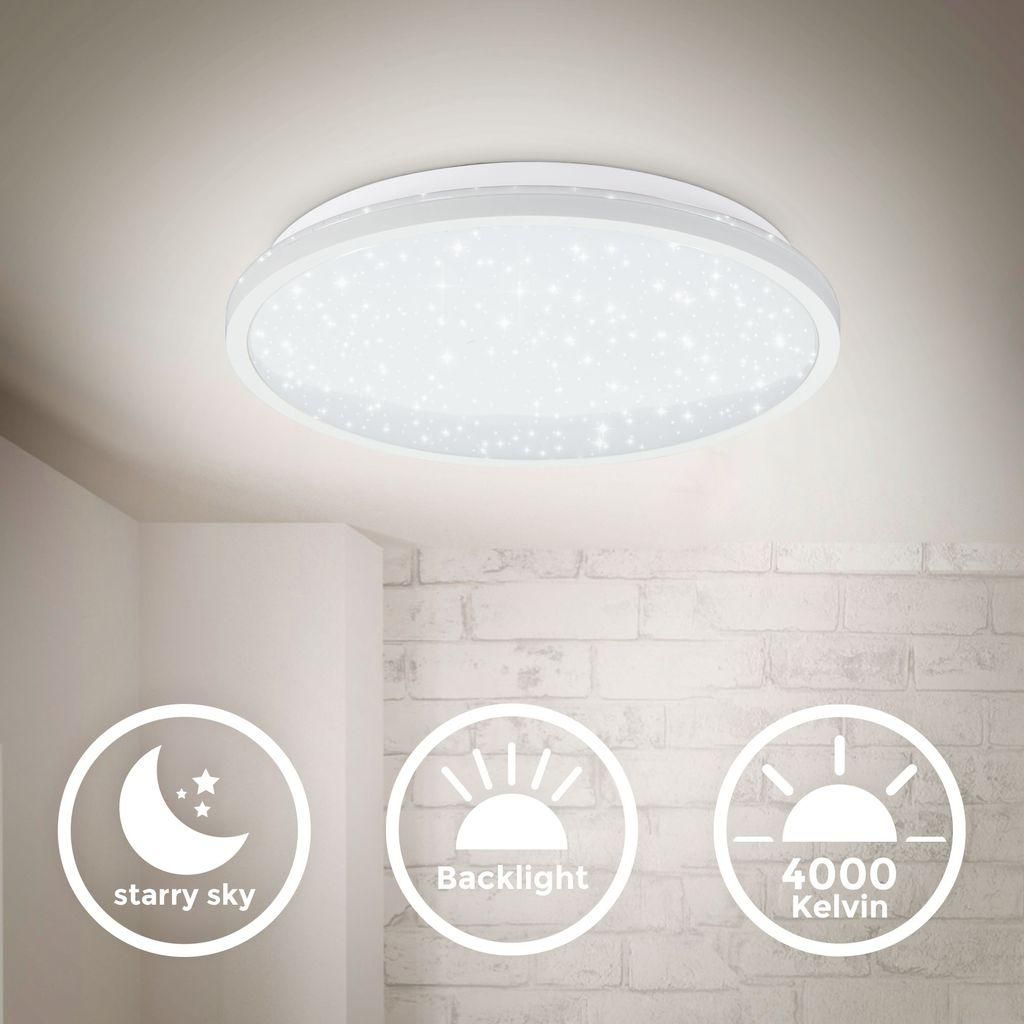 B.K.Licht LED Deckenleuchte Weiß rund Ø28cm 18W 2000lm Produktbild 