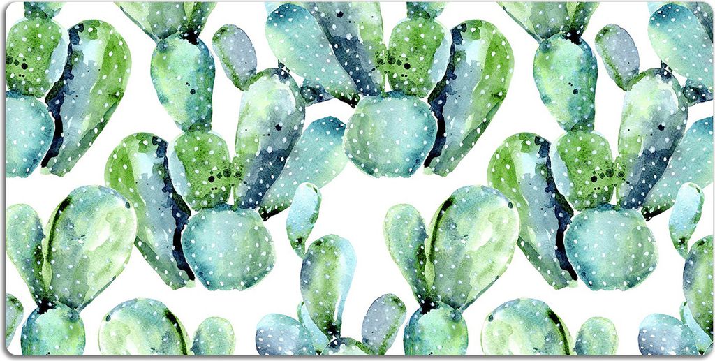 Schreibtischmatte Tischunterlage 90x45 cm Mauspad - Aquarellkaktus.
