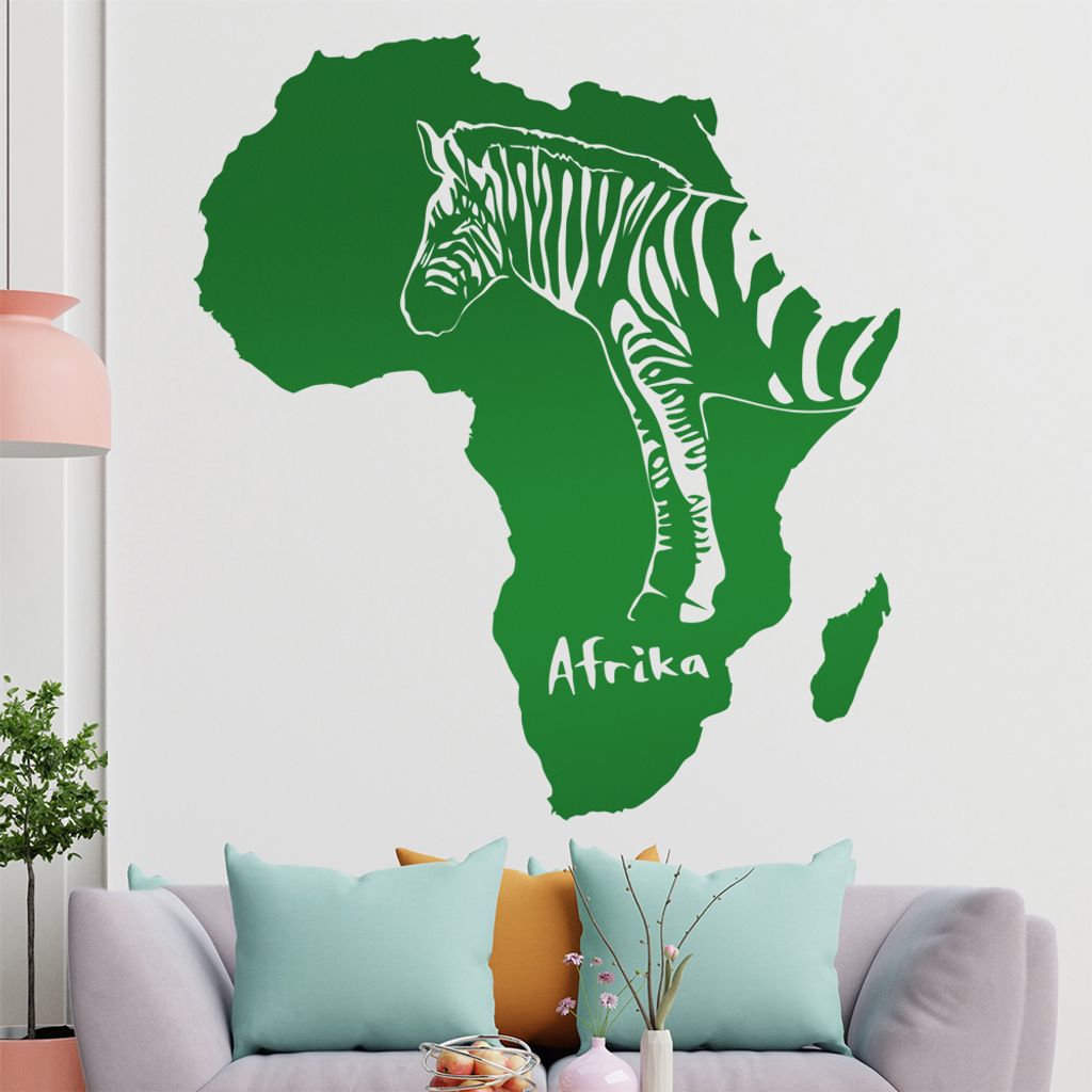 KIWISTAR Zebra u. Afrika Silhouette Umriss Wandtattoo in 6 Größen - Wandaufkleber Wall Sticker - Dekoration, Küche, Wohnzimmer, Schlafzimmer, Ba...