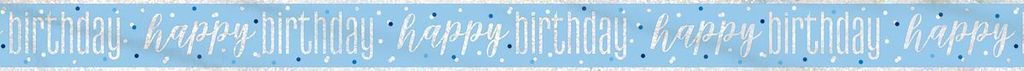 Banner blau & silber Happy Birthday
