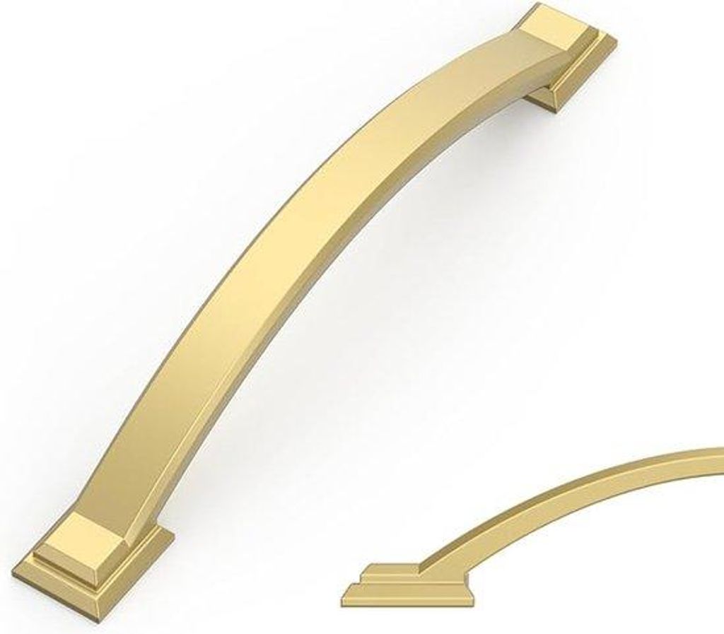 10 Stück geborstelter Messing Küchenfachwerksgriffe – 128 mm – Zinklegering – matt Gold – inkl. Schrauben – für Schreibtische, Schubla...