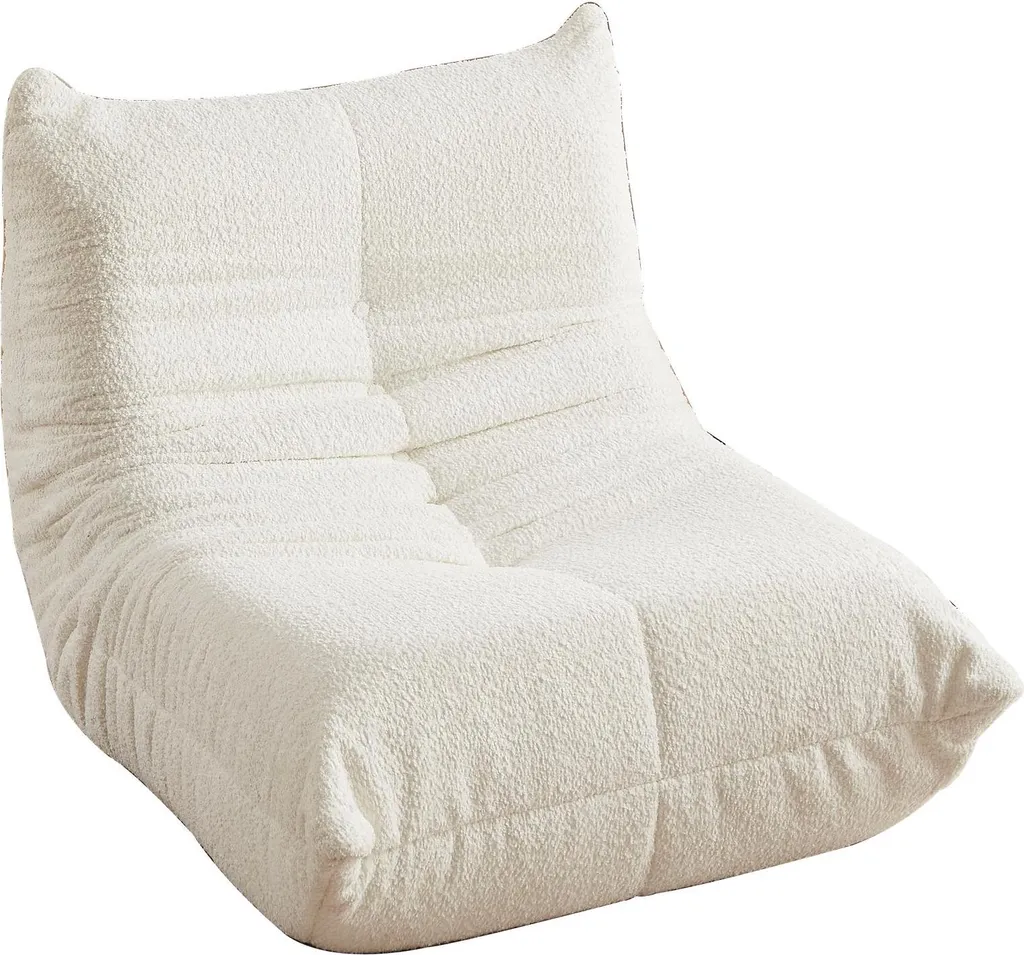 Canapé en chenille et fauteuil lounge au sol avec mousse à mémoire