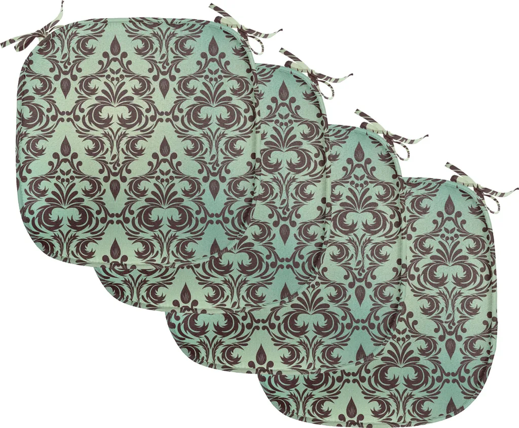 Set 4 Cuscini Damascati 40x40 Foglie e Boccioli ABAKUHAUS Eleganti