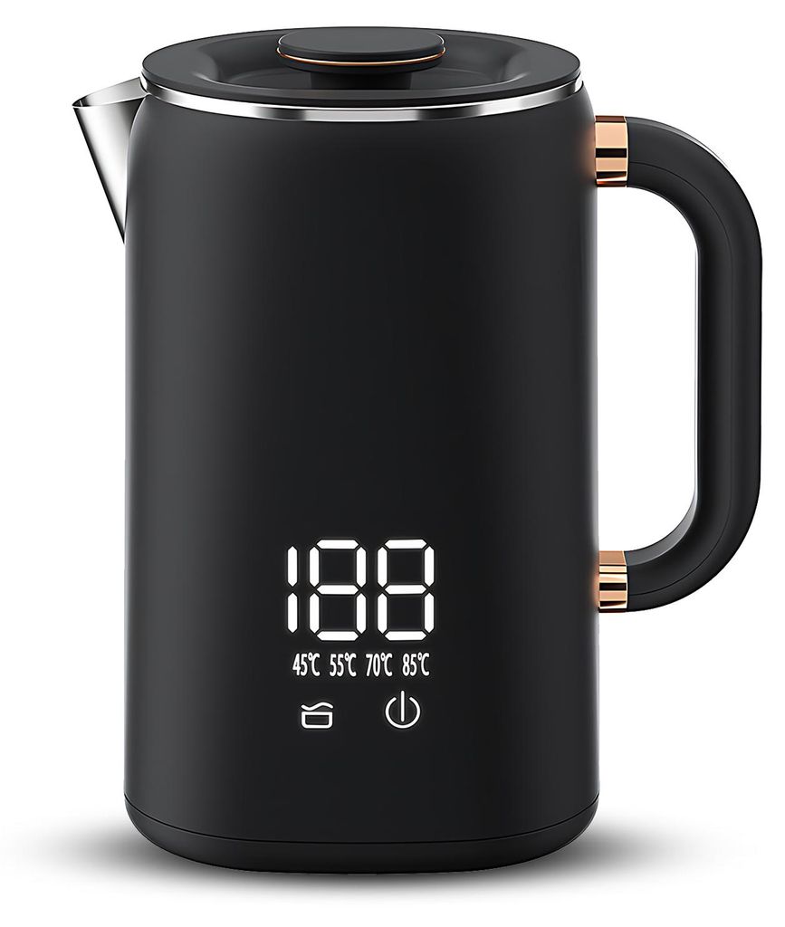 57,5 oz Elektrischer Wasserkocher zum Teekochen von Wasser. 5-stufige Temperaturregelung. Automatische Abschaltung. Digitalanzeige. Doppelschichtig...