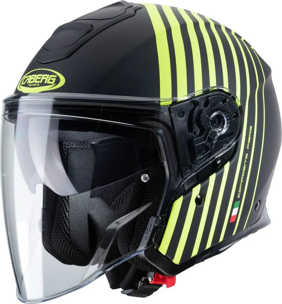 Casque Jet Anti-Buée Caberg Flyon Bakari Haute Visibilité Jaune Fluo L