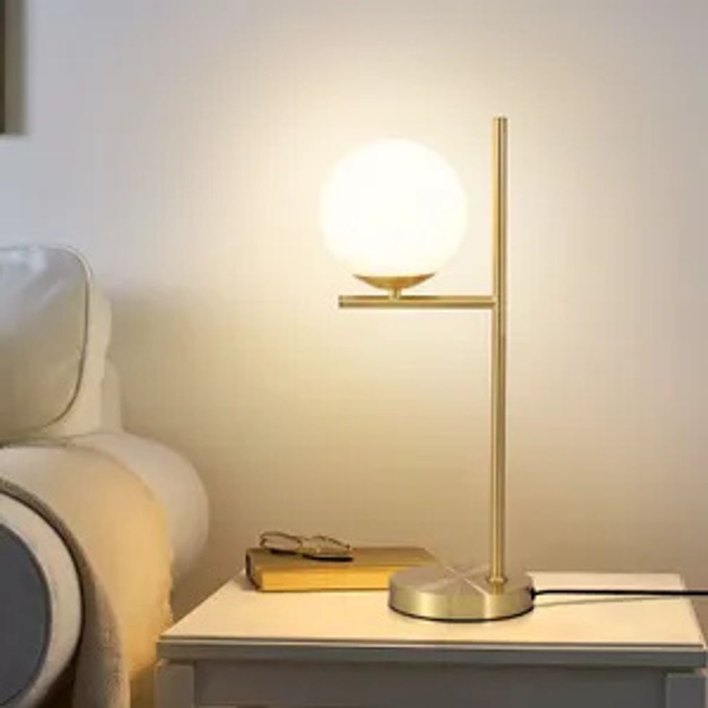 ZMH lampka nocna złota nowoczesna lampa stołowa 1 płomienna Zdjęcie produktu 