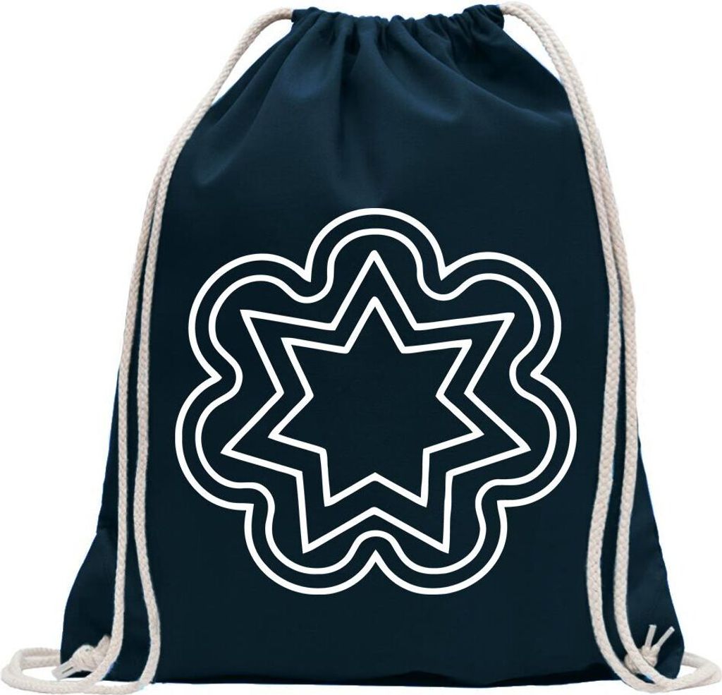 Kiwistar - Turnbeutel - dunkelblau - solavana - SOL'A'VANA - Fun Rucksack Sport Beutel Gymsack Baumwolle mit Ziehgurt