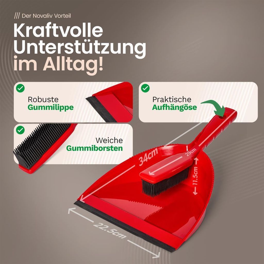 Novaliv Besen Naturhaar 60 Cm – 4er-Set, Rosshaar Schwarz, Ohne Stiel, Für Innenräume, Parkett & Steinböden, Made In Germany